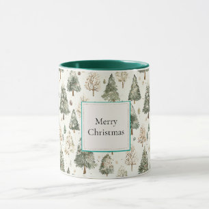 Caneca Árvores de Natal Green Cream