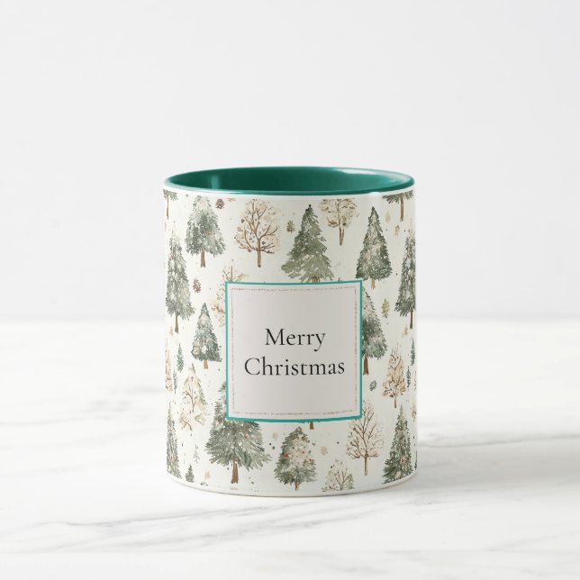 Caneca Árvores de Natal Green Cream (Centro)