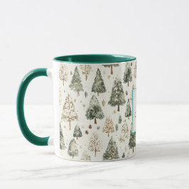 Caneca Árvores de Natal Green Cream