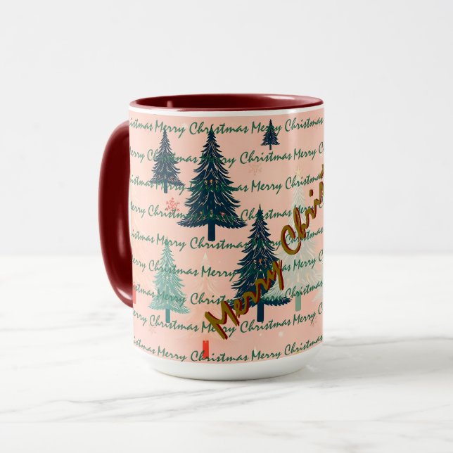 Caneca Árvores de Natal Luxuosas e Tendências de Natal (Frente Esquerda)