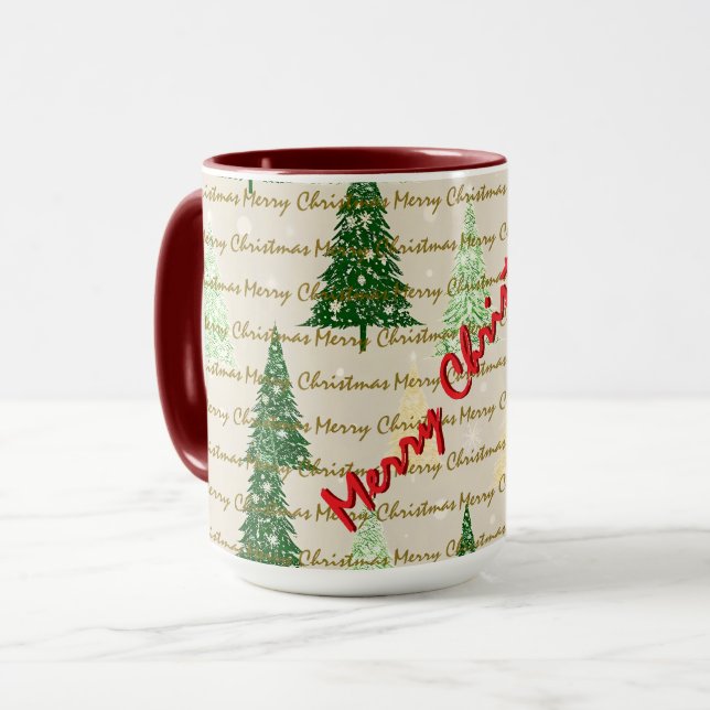 Caneca Árvores de Natal Luxuosas Festivas de Natal (Frente Esquerda)