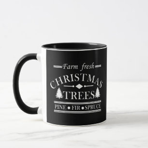Caneca Árvores de Natal Modernas Frescas da Fazenda