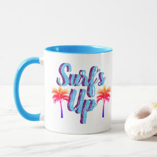 Caneca Árvores de Palma Sunset do Surf Trendy Up