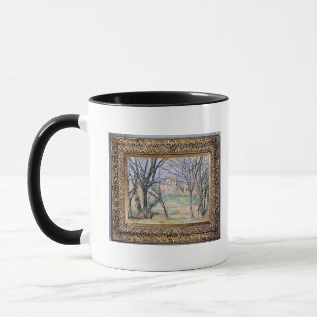 Caneca Árvores de Paul Cezanne | e casas, 1885-86 (Esquerda)