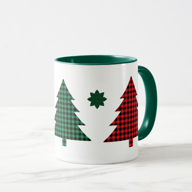 Caneca Árvores de Xadrez de Búfalo (Frente Esquerda)