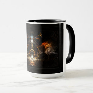 Caneca As Asas da Arte Fractal de Fogo por Xzendor7