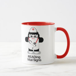 Caneca As enfermeiras LERAM sinais vitais