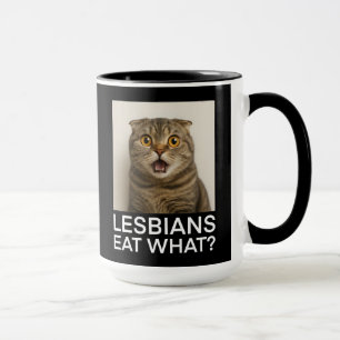 Caneca As lésbicas Comem O Quê Engraçado
