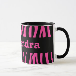 Caneca As listras da zebra do rosa quente envolvem seu