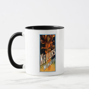 Caneca As maravilhas de Kellar vestidas como a mágica do