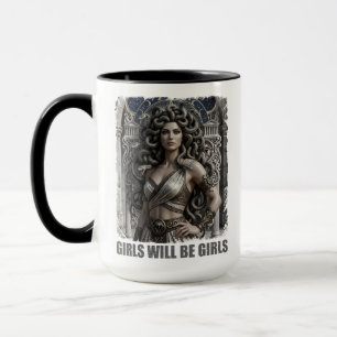Caneca As Meninas Serão Meninas Medusa Gótica Feminista