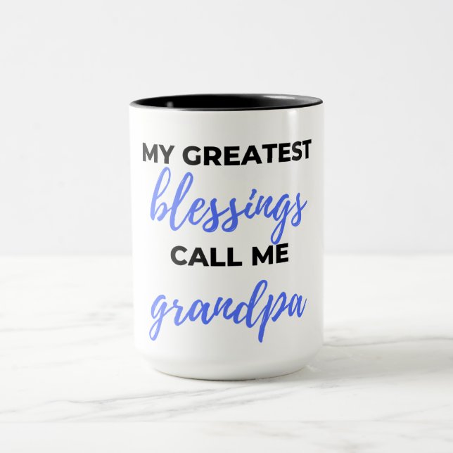 Caneca As Minhas Maiores Bênçãos Chamam-Me Vovô Negro (Centro)