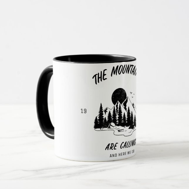Caneca As montanhas estão chamando e aqui vamos nós (Frente Esquerda)