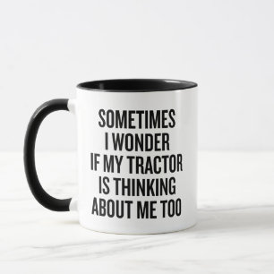 Caneca Às vezes eu me pergunto se meu trator está pensand