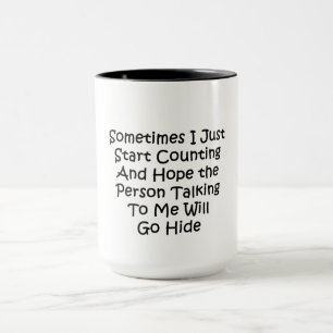 Caneca Às vezes eu simplesmente começo a contar
