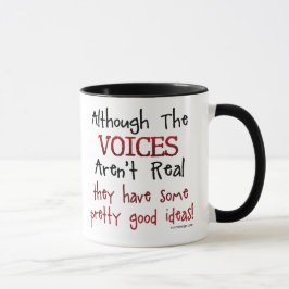 Caneca As vozes não são provérbio engraçado real
