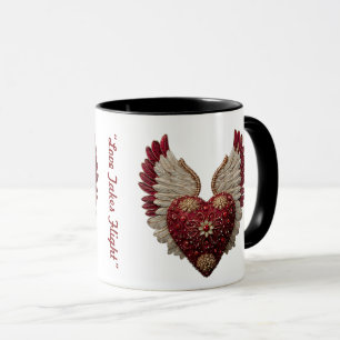 Caneca "Asas do Amor Carmesim"