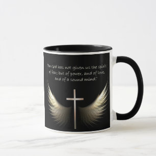 Caneca Asas do Espírito Santo com verso da cruz e da