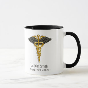 Caneca Asas Negras Clássicas e Douradas Médicas