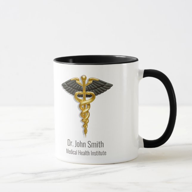 Caneca Asas Negras Clássicas e Douradas Médicas (Direita)
