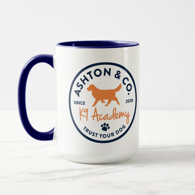 Caneca Ashton & Co. K9 Academy 15 oz. 2c. Navy Circle (Esquerda)