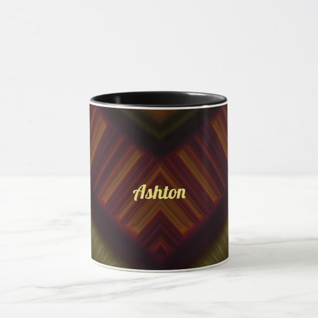 Caneca ASHTON ~ GLOSSY 3D Glossy Black Brown Green ~ Mug (Centro)