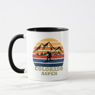 Caneca Aspen Colorado vintage snowboarder