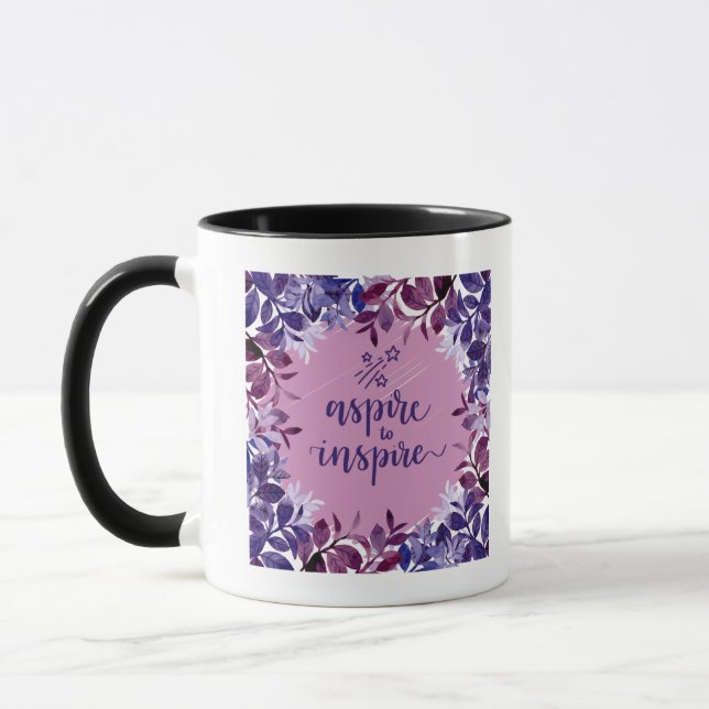 Caneca Aspire a inspiração da barra de cores roxa (Esquerda)