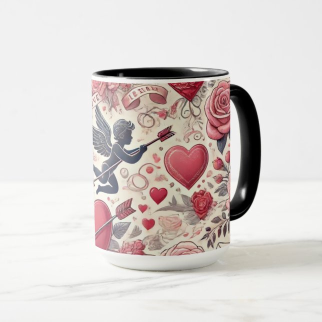 Caneca Assinado com uma Rosa (Frente Esquerda)