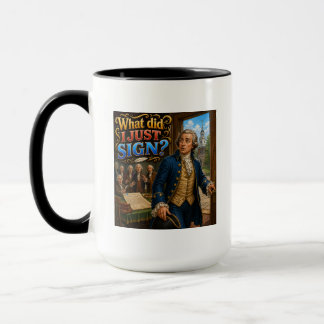 Caneca Assinatura de John Hancock Citação Questionável Di