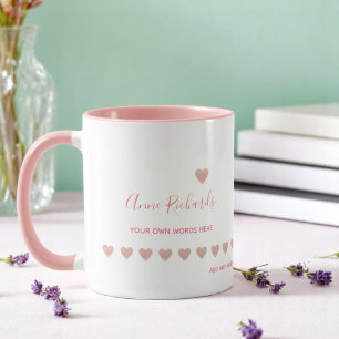 Caneca Assinatura de Nome Manuscrito com Corações de Amor