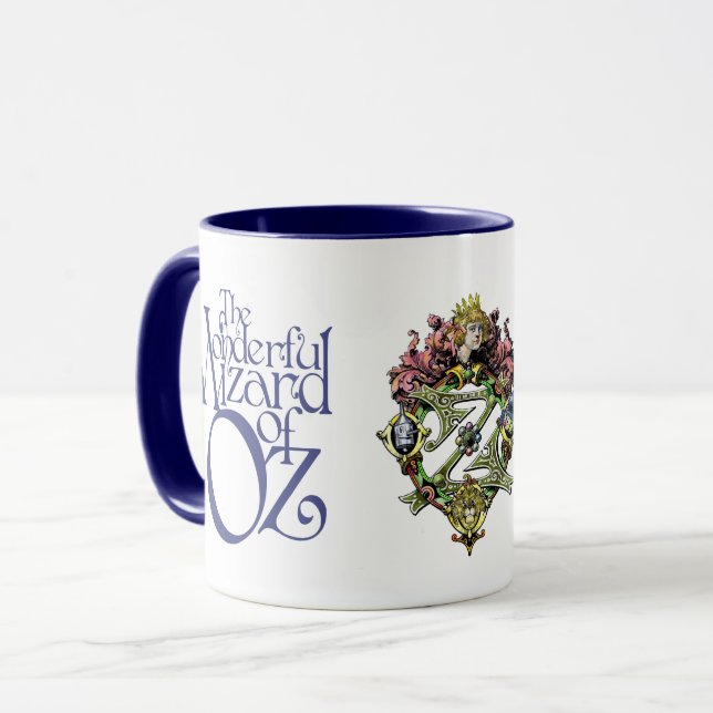 Caneca Assistente Clássico de Oz Royalty Blue & White Mug (Frente Esquerda)