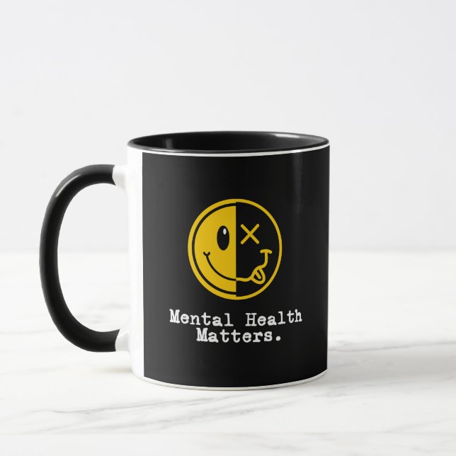 Caneca Assuntos de Saúde Mental, Consciência da Saúde Met (Esquerda)