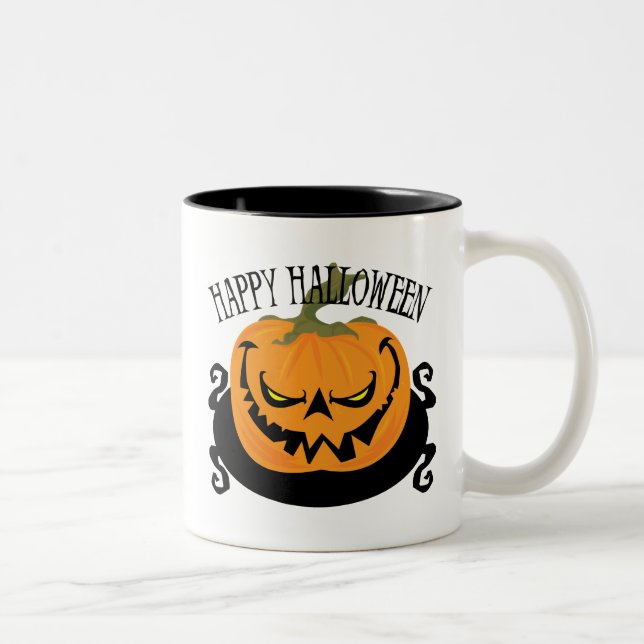 Caneca assustador do Dois-Tom da Jack-o-lanterna (Direita)