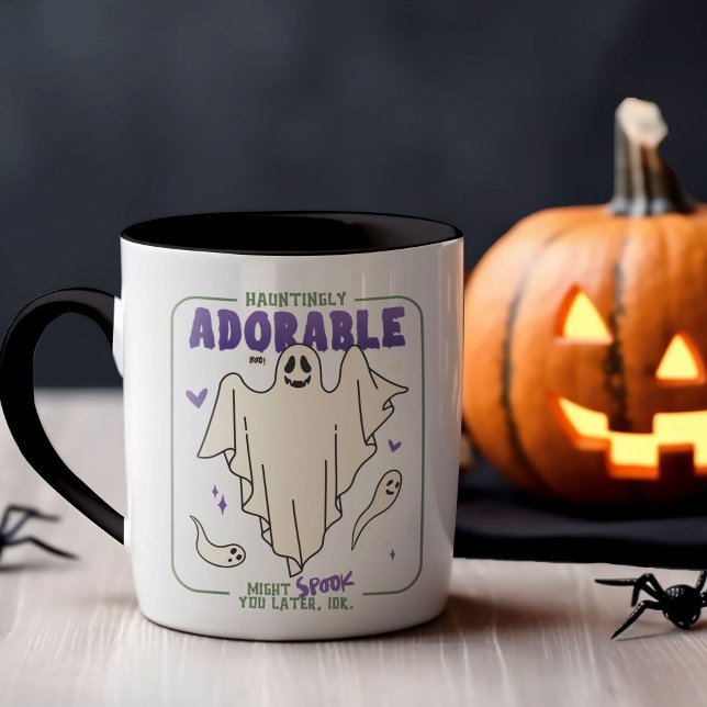 Caneca Assustadoramente Adorável Dia de as Bruxas engraça (Hauntingly Adorable Funny Halloween Sayings Mug)