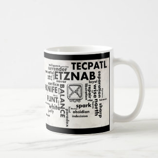 Caneca asteca maia de Etznab Tecpatl da nuvem da
