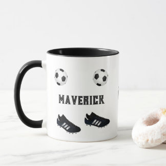 Caneca Astro de futebol adicione o nome texto