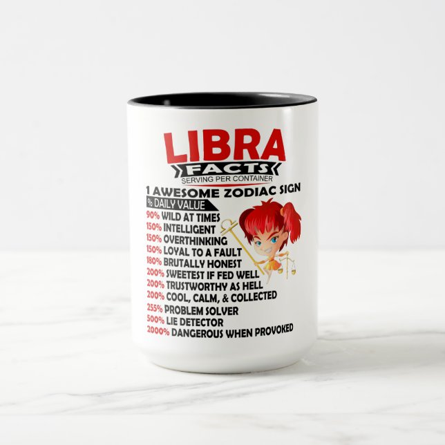 Caneca Astrologia/ Símbolo Zodíaco//Fatos de Libra (Centro)