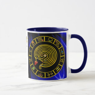 Caneca Astrologia ZODÍACA DOURADA DO GRÁFICO ASTRAL LABYR