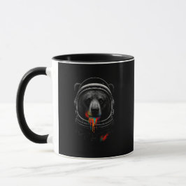Caneca Astronaut Bear with Neon Paint Drips Cosmic Animal