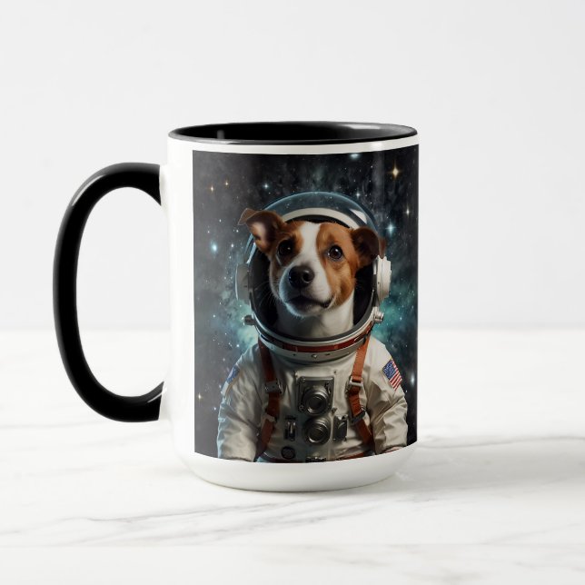 Caneca Astronauta Cute Jack Russell Terrier (Esquerda)