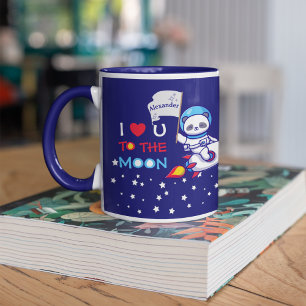 Caneca Astronauta De Urso De Panda Bonito Em Crianças De 