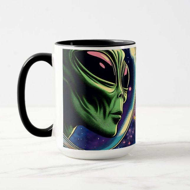 Caneca Astronauta feminino encontra Alienígena extraterre (Esquerda)