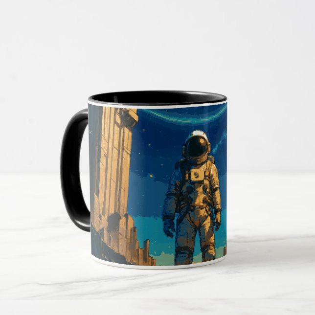 Caneca Astronauta Sob a Porta Celestial (Frente Esquerda)