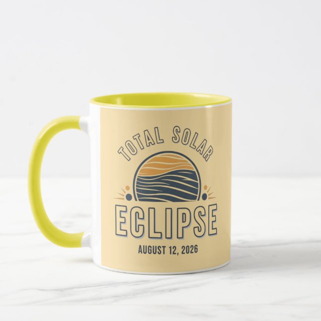 Caneca Astronomia Eclipse Total do Sol 2026 Totalidade Ag (Esquerda)
