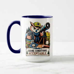 Caneca Astrônomo Coruja Sob as Estrelas