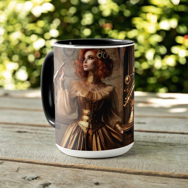Caneca Astrônomo Dourado Vitoriano Steampunk (Criador carregado)