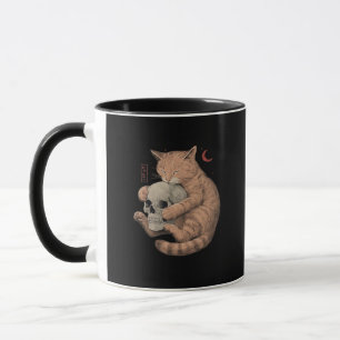 Caneca Até a morte nos festejamos com o crânio de gato cl