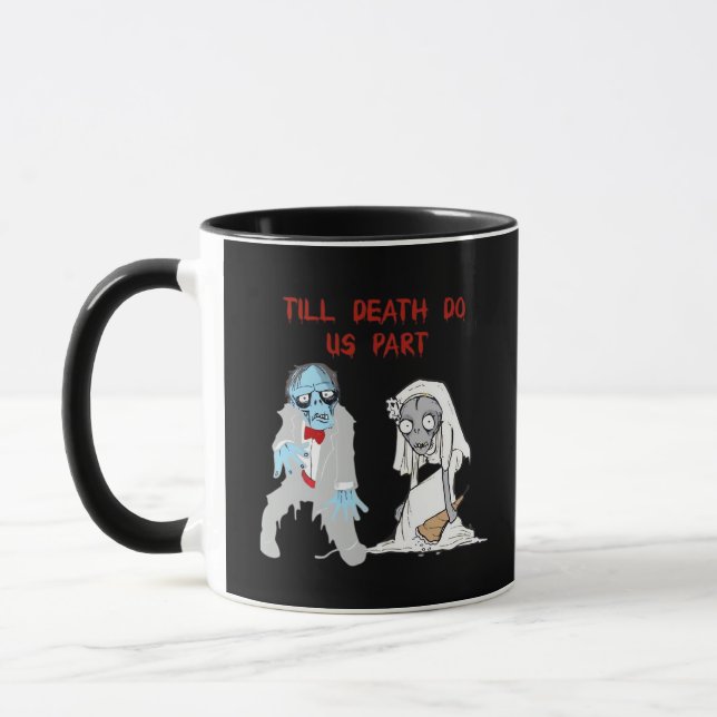 Caneca Até a morte nos separe de Zombie Casando no Hallow (Esquerda)