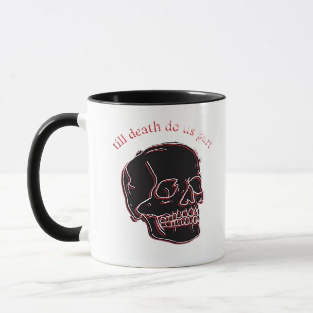 Caneca Até Que A Morte Nos Faça Parte - Caveira Com Engra (Esquerda)